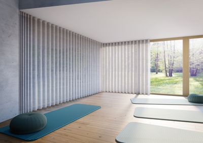 Systèmes de rideaux, SG 3870, Yoga room, recessed curtain track