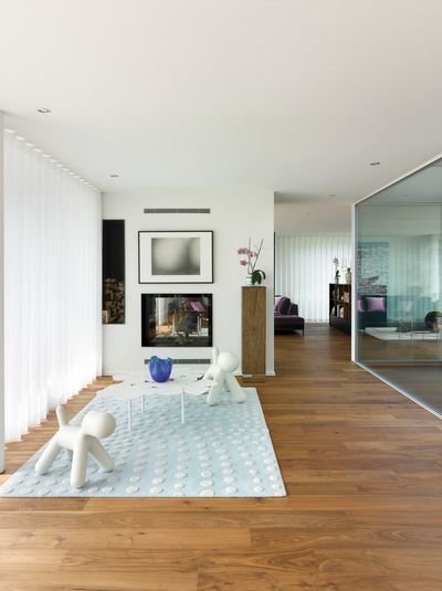 Vorhang-Systeme, SG 6010, Colorama 1, Room shot "Private Home", Gümligen, Switzerland, Wave