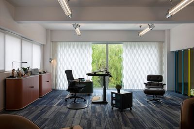 Systèmes de rideaux à bandes verticales, SG 2950, Multi Visio, UFOU Showroom, Shanghai, China